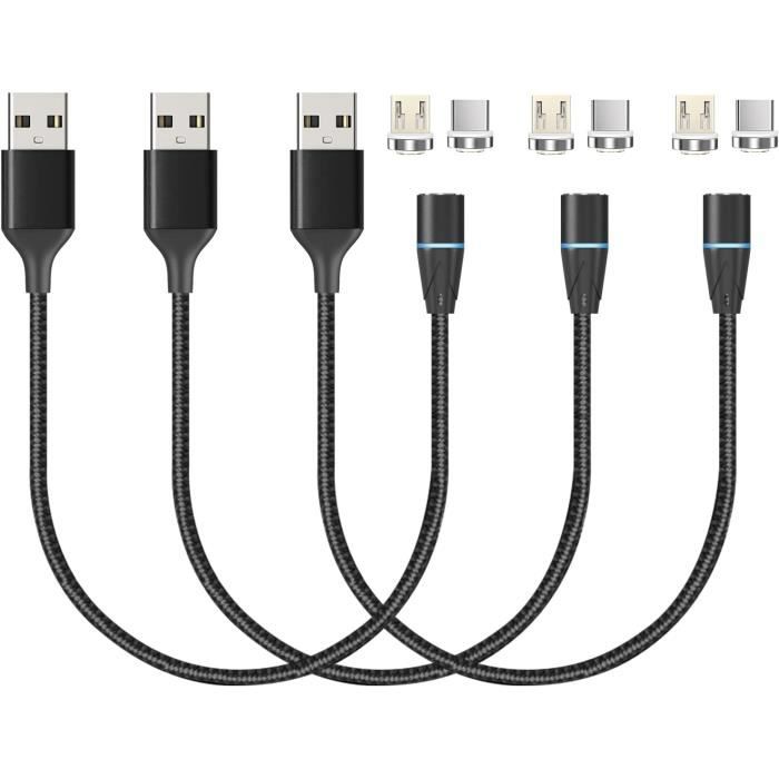 Câble De Charge Magnétique Pour UMIDIGI F2 - USB-C Et Micro-USB - Longueur 1m - Charge Rapide 2A - Neuf
