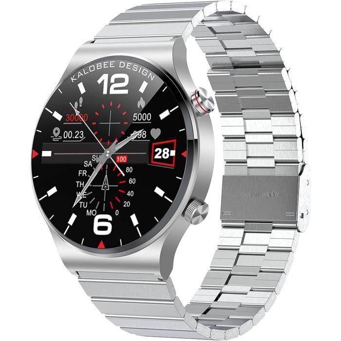 Montre Connectée Homme Multifonctions étanche - Écran 1,43" - Compatible Android/iOS - Neuf