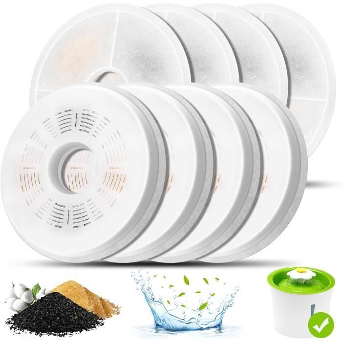 Filtres à Charbon Actif Pour Bac à Compost - Lot De 8 - Ronds, 15,9 Cm - Anti-Odeurs Cuisine