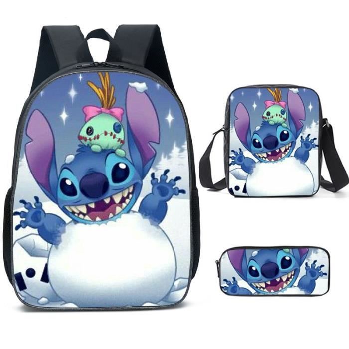 ZMOO Stitch Sac à dos – Lot de 3 sacs à dos pour enfants avec sac