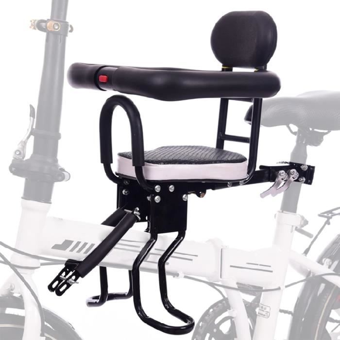 Siège Vélo Enfant Avant – Siège De Sécurité Bébé Jusqu'à 50 Kg – Rouge/Noir Réglable