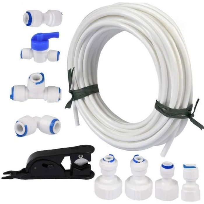 Kit De Raccordement Tuyau Eau 3/8" - 10m De Tuyau + Raccords Y,T,L, Droit Et Vannes