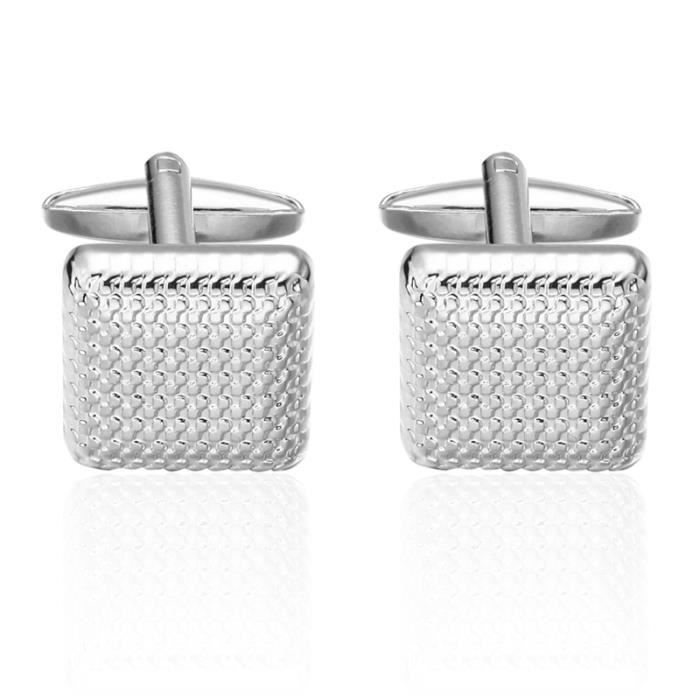 Boutons De Manchettes Anciens En Acier Inoxydable - Finition Argentée, Style Classique