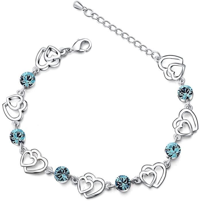 Bracelet Cœur En Argent 925 Pour Femme - Avec 13 Charms, Neuf Avec étiquettes