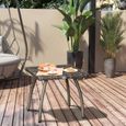 Table basse de jardin style cosy chic OUTSUNNY - carré 45cm - résine tressée imitation rotin gris-1