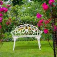Banc de jardin roses blanc-bronze - 10036088-0-1