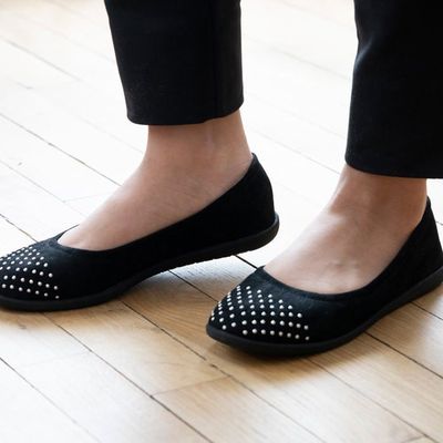 Ballerines Isotoner Femme - Légeres Et Confortables Avec Détails Cloutés, Semelle Mémoire De Forme
