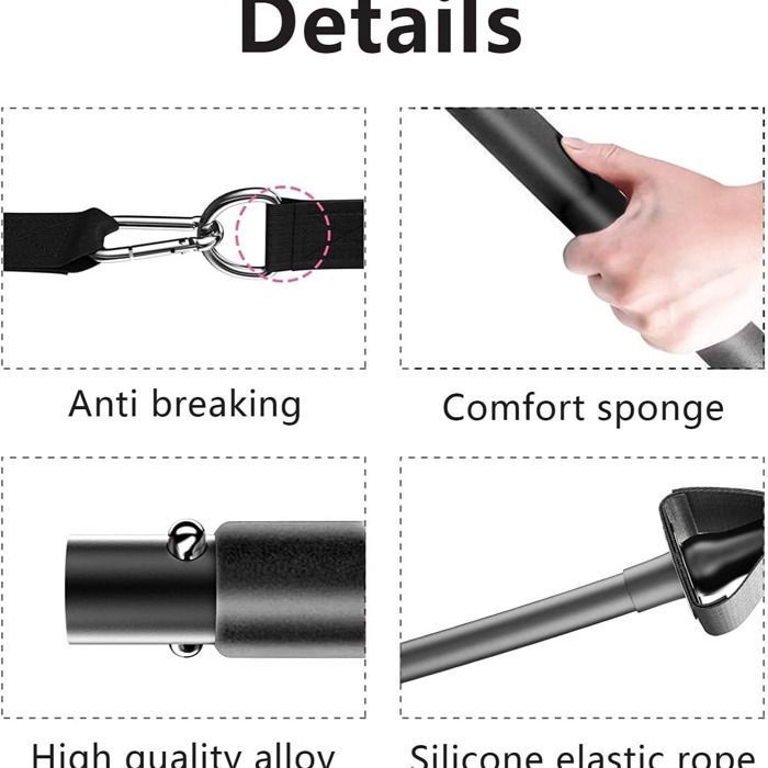 Kit Barre De Pilates Avec Bandes Résistantes – Multifonction, Résistance Réglable, Portable, 1,5 Kg, Pour Maison/appartement