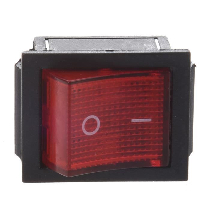 Interrupteur à Bascule 4 Broches 16A 250V - LED Verte - Montage Encastrable Facile - Pour Machine, éclairage Ou Usage Domestique