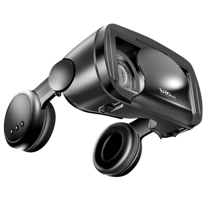 Casque VR Telephone 3D Lentilles Classiques Cable Audio Jack 3.5mm Integre Noir Cdiscount