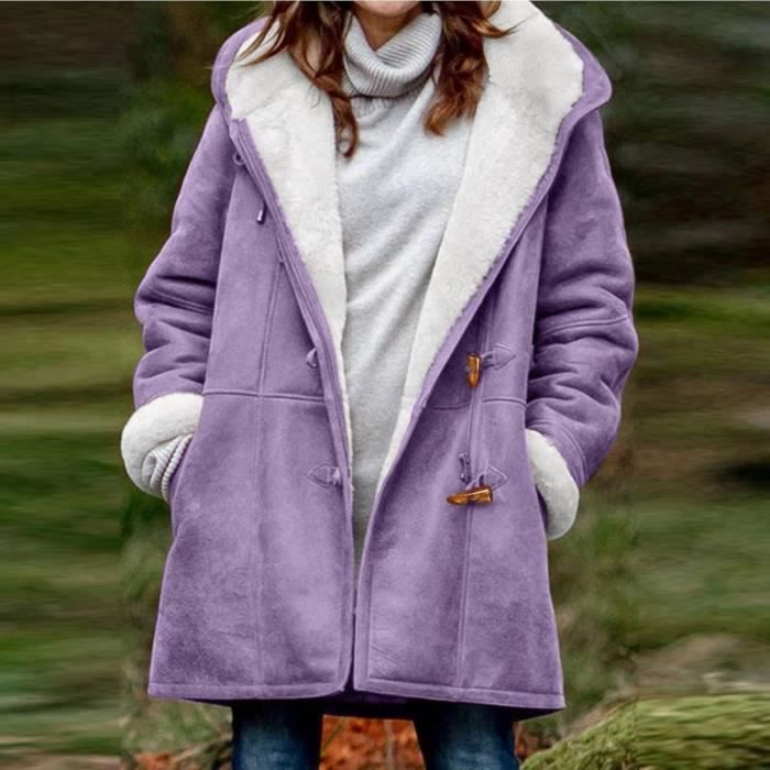 Manteau long laine capuche femme sales
