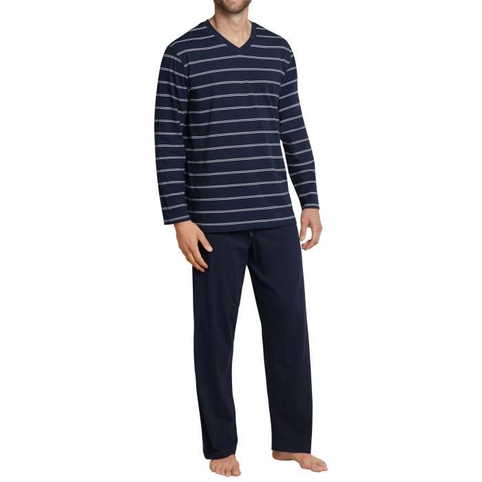 Pyjama Homme SCHIESSER Classique 2 pieces Marine Single Jersey