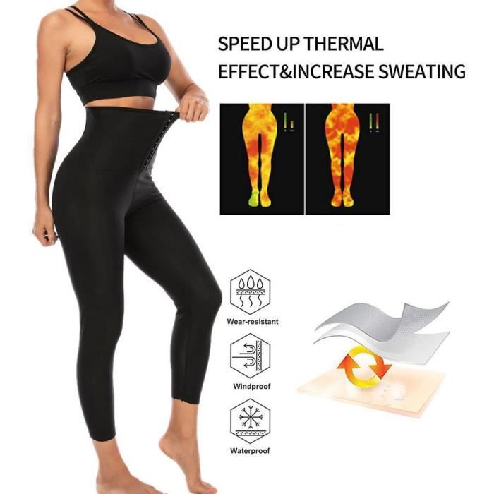 Pantalon Sudation Femme - Sauna Shapewear Taille Haute - Fitness Yoga Noir  Noir - Cdiscount Sport