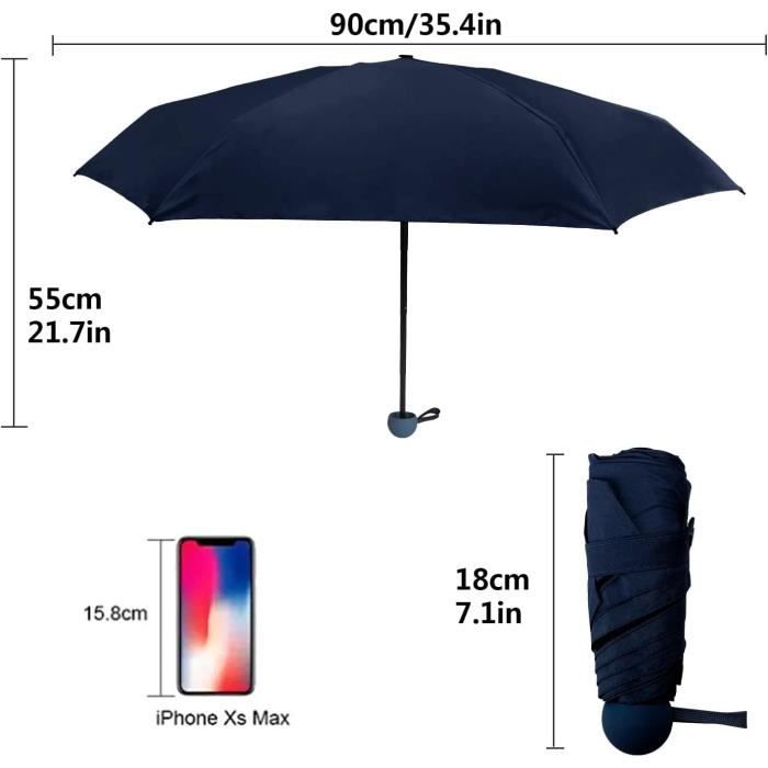 Giutsaull Mini Parapluie De Voyage Compact – Anti-UV UPF50+ Pluie & Soleil, Pliant Résistant Au Vent, Coupe-Vent Portable Avec Étui Capsule