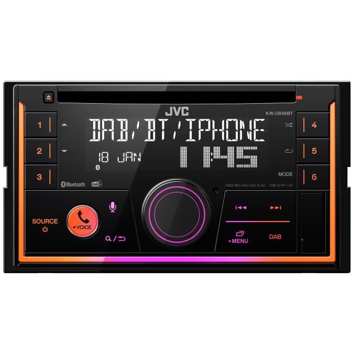 Autoradio - JVC - 2 DIN KW-DB95BT - CD - USB - iPod - Bluetooth - DAB+ -  Cdiscount Auto