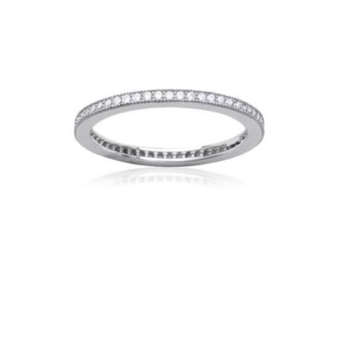 Bague Alliance en Argent 925/000 Rhodié - Anneau Torsadé Très