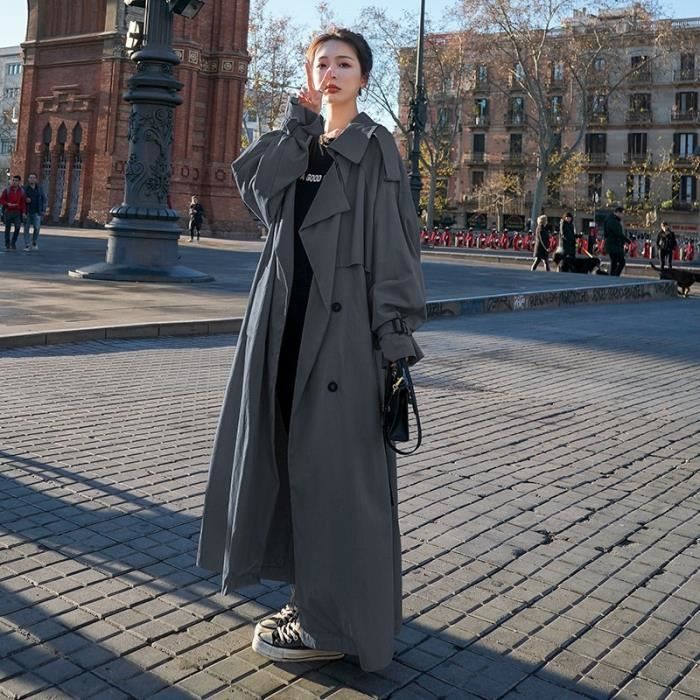 Manteau Trench Coat ample et surdimensionn de Style cor en pour