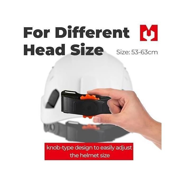 Casque De Sécurité EN397 ABS Aéré Réglable 52-64cm - Protection Chantier Hommes Femmes