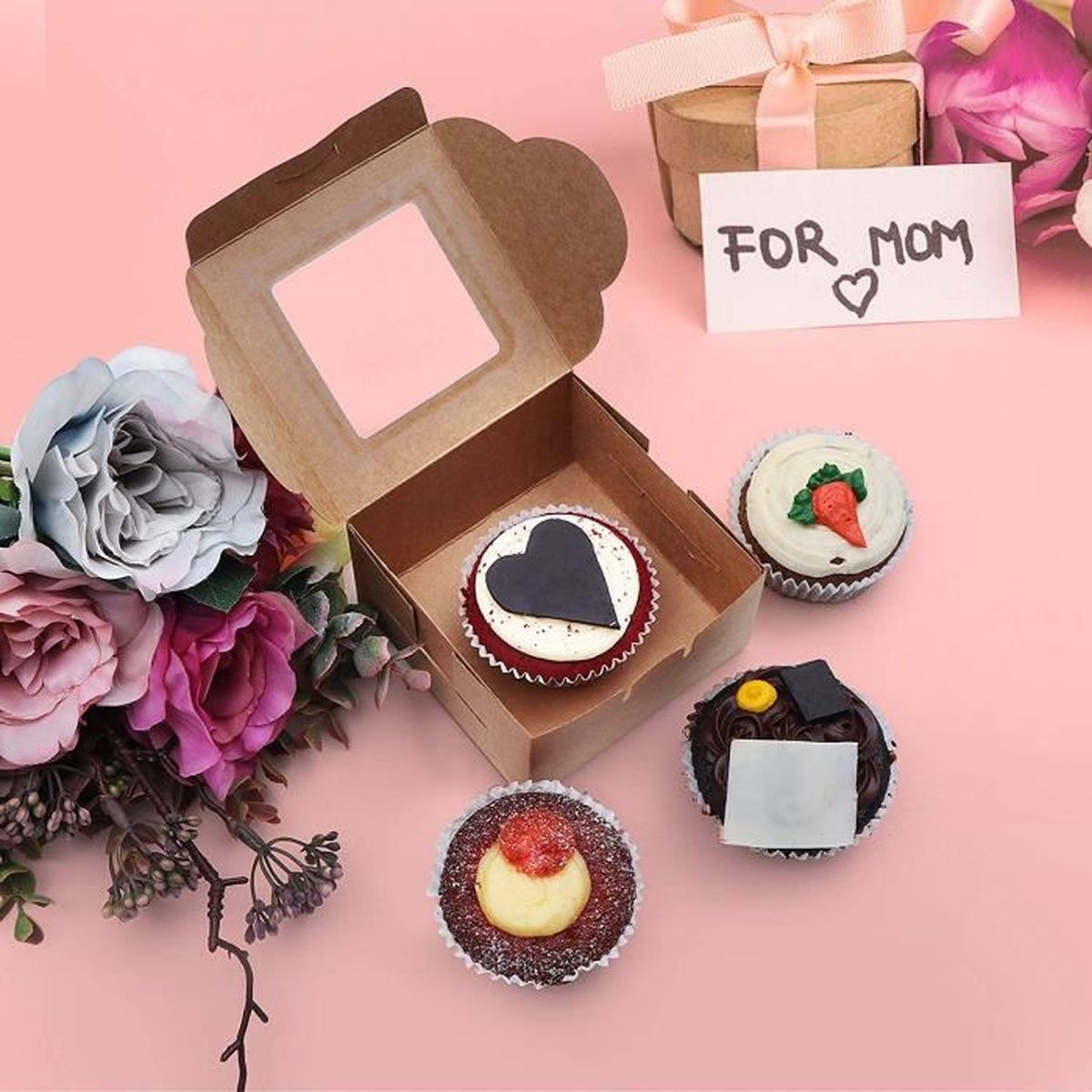 Boite Gateau Marron Avec Fenetre Transparente Boite Patisserie Pour Donut Mini Gateau Patisserie Dessert Et Tarte Emballage Cdiscount Maison