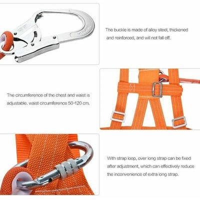 Harnais De Sécurité Yhsioaklo – Réglable 80-150 Cm, Charge 2200 Kg, Polyester Acier, Pour Construction, Escalade, Chasse