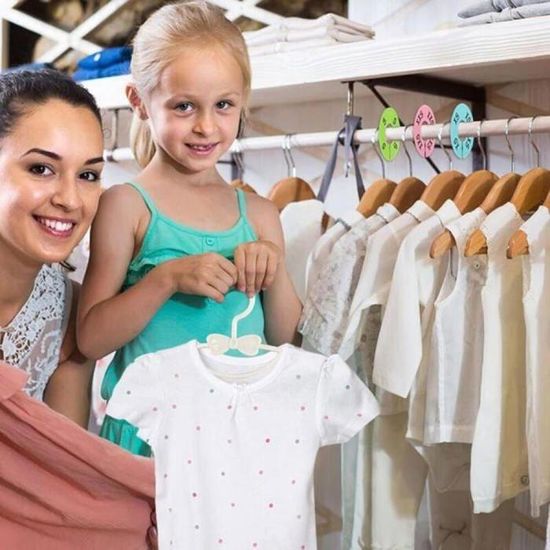 Grucce Neonato EuAcesry Cintres Enfant Bois - Lot 10 Pièces - Antidérapants 22,8cm - Pour Robes Pantalons Armoire Nursery Organisée