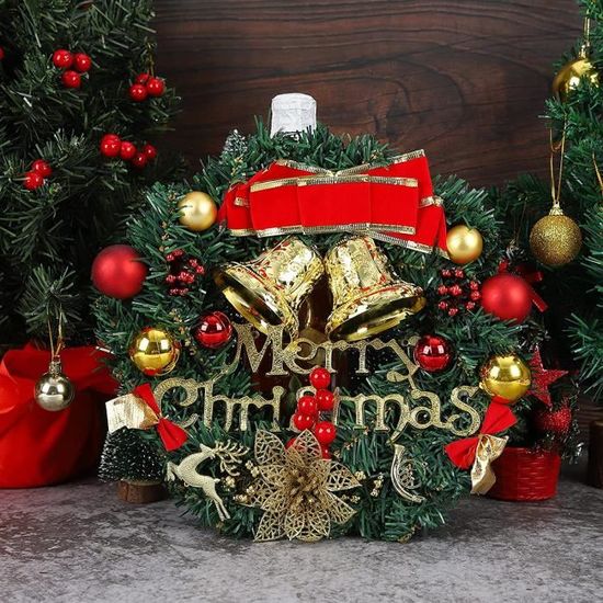 PIMPIMSKY Couronne De Noël 30CM Guirlande De Noël Artificielle Avec