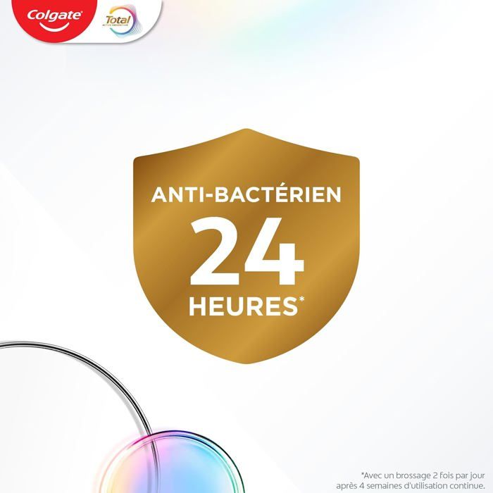 COLGATE - Total Prévention Dentifrice 24h Active Blancheur Naturelle ...
