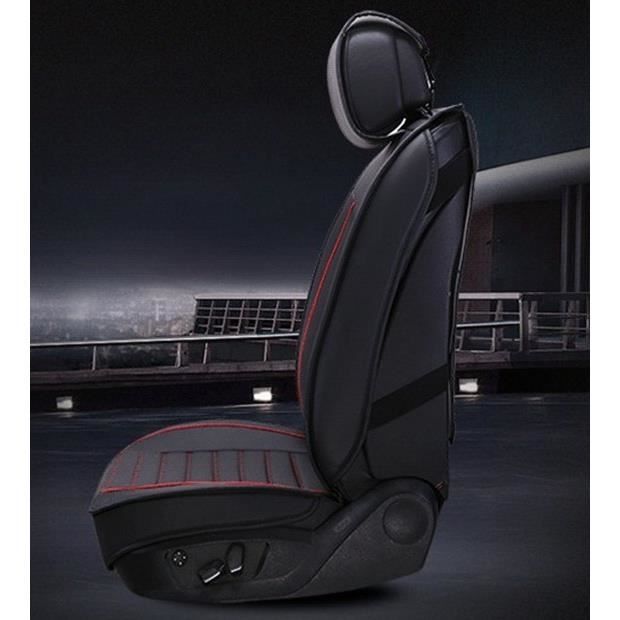Housse de protection de siège de voiture de sport, ensemble complet, tissu  Jacquard + Polyester, noir solide, convient à la plupart des voitures,  camions, SUV ou fourgonnettes