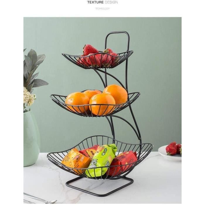 Yorbay Corbeille Coupe à Fruits - trois étages - pour décoration de  cuisine, noir, 30 x 30 x 46 cm - Cdiscount Maison