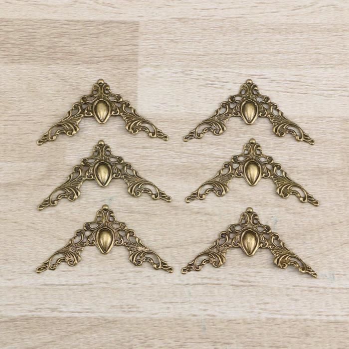 12 Coins Métal Bronze Vintage 39x39x9mm - Protection & Déco Boîtes En Bois !