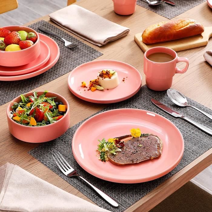 Set De 3 Plats Rectangulaires LOVECASA – Porcelaine Rose – Passe Au Four Et Micro-ondes