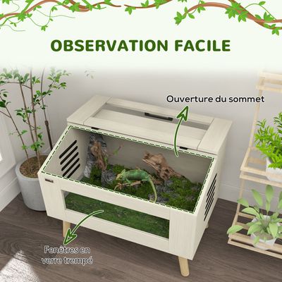 Terrarium Pour Tortue D’eau – 32,7 X 19,3 X 12,2 Cm, Avec Zone D’escalade Et Pot – Pour Petit Reptile, Décoration Bureau - 6