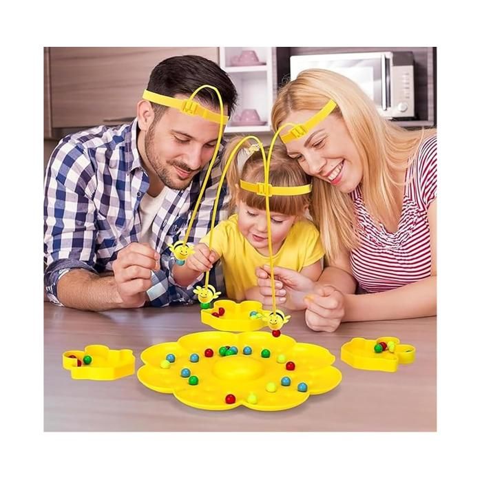 Jeu Des Abeilles Animées – Pêche Magnétique Aux Perles – Bandeau Réglable – 4 Joueurs – Jeu De Société éducatif – Dès 3 Ans