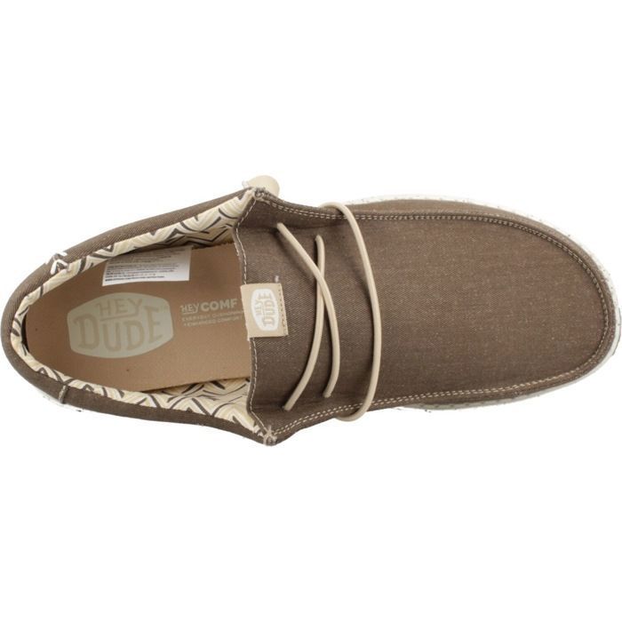 Hey Dude Wally Stretch Canvas Mocassins Homme Marron 40700 2LN Brun hey-dude-wally-stretch-canvas-mocassins-homme-marron-40700-2ln-brun