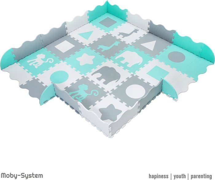 LIONELO YOKA Tapis De Jeu Puzzle 6 Pièces – Mousse XPE Double Face 173x116x1,5 Cm – Antidérapant, Non Toxique – Sac De Transport Inclus