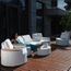 Salon De Jardin 5 Places Modulable Teck Et Resine Tressee Blanche