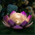Lampe solaire jardin - Lotus Décoratif - Effets d'éclairage fantastiques - Violet-0