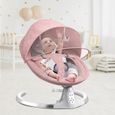 Balancelle bébé - Transat électrique - 5 Vitesses - Bluetooth Musique - Chaise Balançoire bébé - EU Prise Rose-0