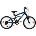 Vélo enfant VTT 20'' Tout suspendu TWISTER - 6 Vitesses - Freins V-Brake - Dérailleur Shimano TY21-0