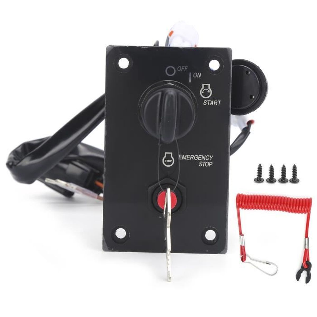 Interrupteur à Clé Marine 17009A5 - Compatible Moteurs Hors-bord & Boîtiers De Commande