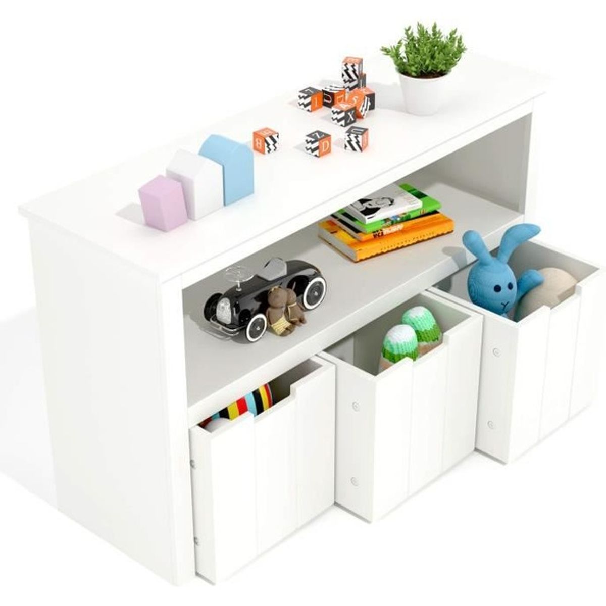 Homfa Meuble A Jouets Meuble De Rangement Pour Chambre D Enfant