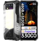 OUKITEL WP100 TITAN Téléphone Portable Incassable 512Go 33000mAh 200MP 6.8" Smartphone Robuste Avec Projecteur 5G Double SIM NFC GPS
