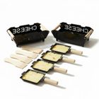 PZL CONCEPT Raclette Bougie 4 personnes – Mini Raclette avec 4 Poêlons et Spatules Inclus - Chauffe-Fromage en Métal et Bois Sans Électricité