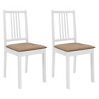 RILLBUS Lot de 2 chaises de salle à manger - 40x49x88.5cm, Chaise en Bois Style Moderne, blanc et crème