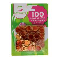 100 pions de loto magnetiques Orange Fluo Transparents effet loupe Marquage carton Set Jetons aimantes bingo carte