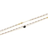 Bracelet double rangs agate noire chaîne plaqué or 750/000 garanti