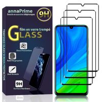 Pour Huawei P Smart 2020 6.21": Lot - Pack de 3 Films de protection d'écran Verre Trempé Plein écran de Couleur - NOIR