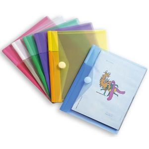 POCHETTE PLASTIQUE 6 Enveloppes A5 à scratch, couleurs assorties (bleu, jaune, vert, rose, violet, transparent) - Color Collection - TARIFOLD