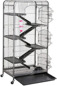 CAISSE DE TRANSPORT CLAPIER-noir Grande Cage Rongeur Cage Hamster Cage pour Cochon d'Inde/Furets/écureuils/Chinchilla/Rat Domestique/Gerbille - 6