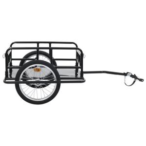 REMORQUE VÉLO PETT Remorque de bicyclette Noir en Acier 130 x 73 x 48,5 cm 